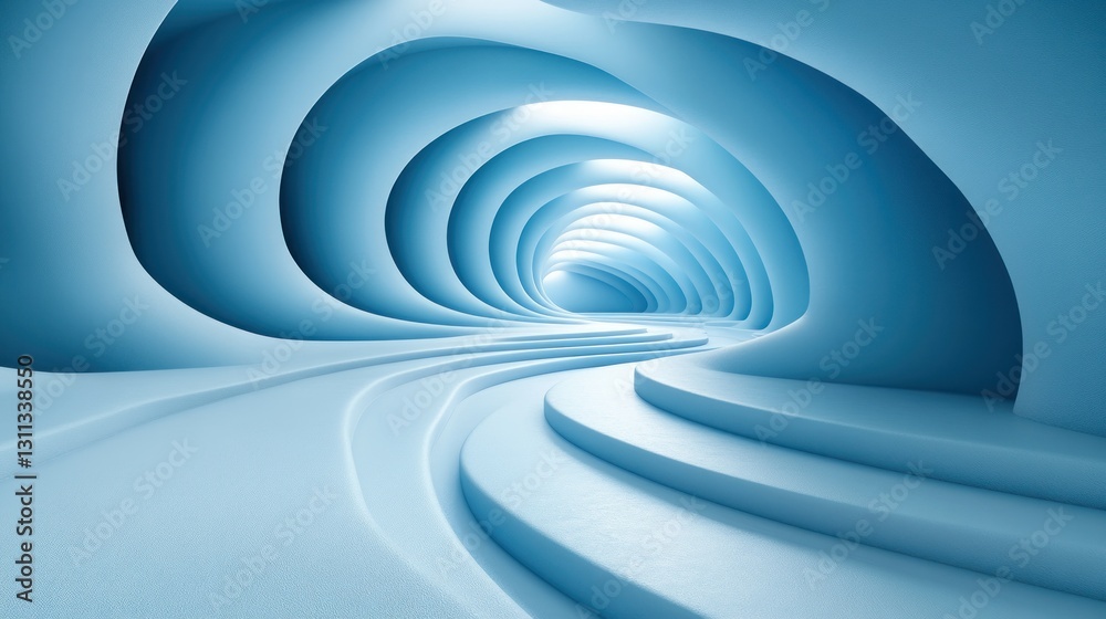 Abstract light blue tunnel Abstract light blue tunnel