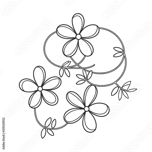 floral background with flowers coloring page 