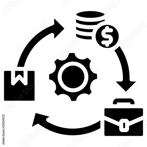 Business Model glyph icon