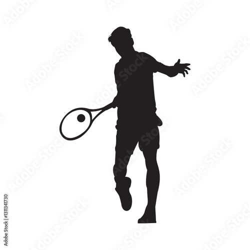 tennis player silhouette vector