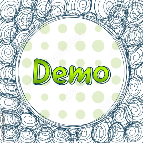 Demo Scribble Doodle Texture Circle Blue Green Text 