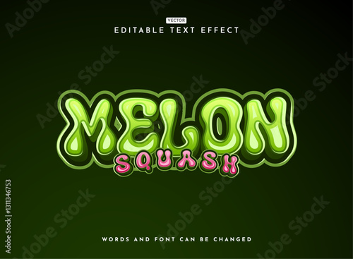 modern fancy bold melon squash green pink nature logo style text effect