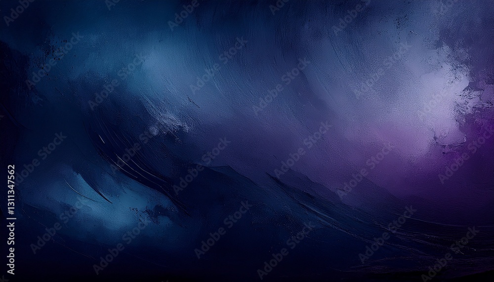 Fototapeta premium Distressed Vintage Gradient. Dark charcoal, deep plum & indigo blend. Textured, vintage style. Moody & sophisticated background.