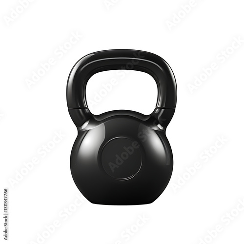Black kettlebell isolated white and transparent background