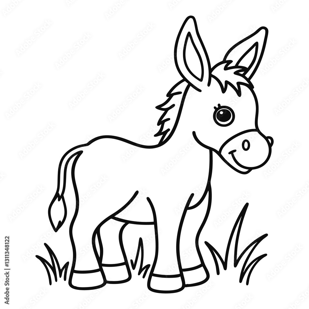 Cute Donkey Coloring Page Cute Donkey Coloring Page