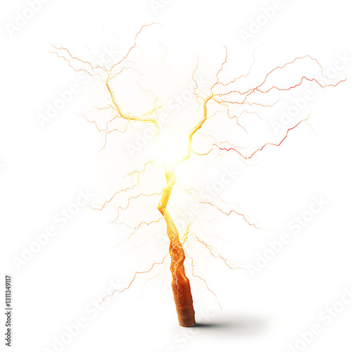 Easy to use real lightning isolated white and transparent background