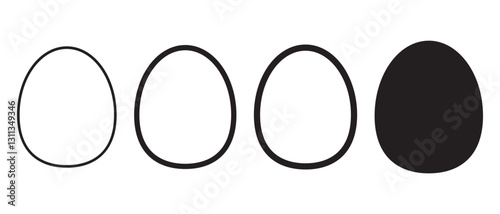 Set of easter eggs icon collection. Easter day festival on different eggs design color icons. Vector illustration.