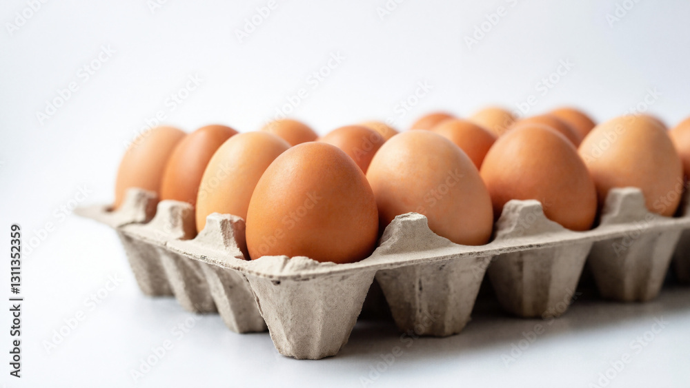 High-Quality Stock Photo of Brown Chicken Eggs in Recyclable Cardboard Tray for Food Industry Marketing and Culinary Blogs High-Quality Stock Photo of Brown Chicken Eggs in Recyclable Cardboard Tray for Food Industry Marketing and Culinary Blogs