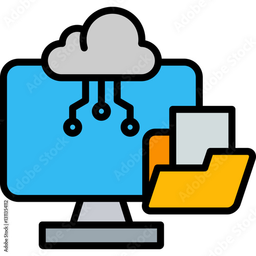 Cloud Computing lineal color icon
