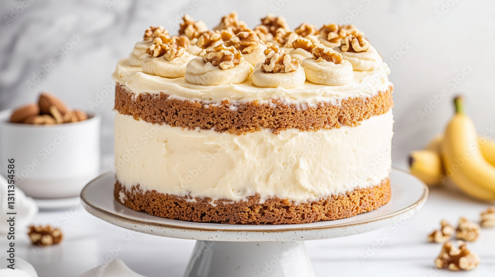 Banana Walnut Cream Cake Banana Walnut Cream Cake