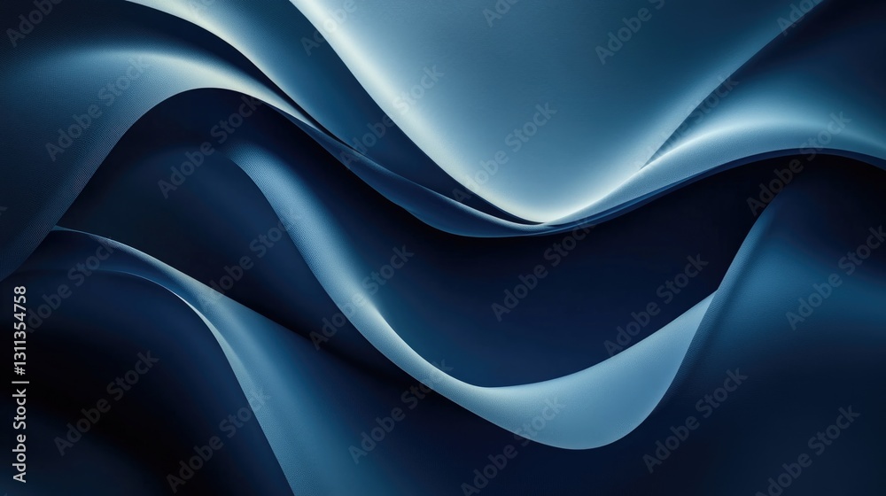 Fototapeta premium Abstract image featuring flowing blue waves in a dark space