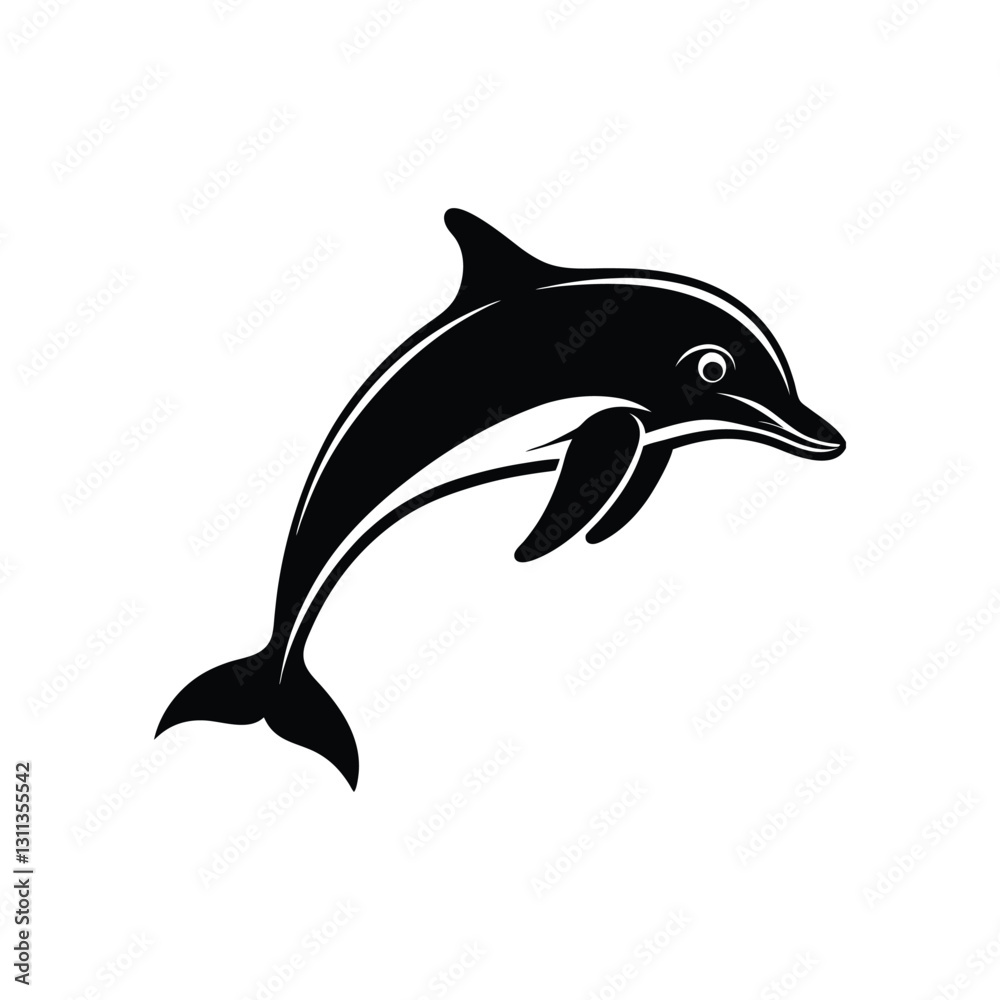 Fototapeta premium A dolphin silhouette vector illustration