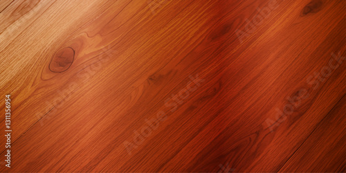 "A Polished Close-Up of Brown Wood with High Gloss Lacquer, Featuring a Smooth, Reflective Finish and Visible Natural Grain, Perfectly Combining Warmth and Retro Sophistication"
