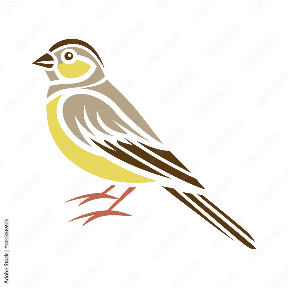 Obraz premium Minimalist Geometric Bird Vector Illustration