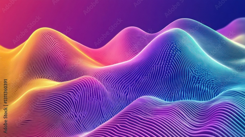 Abstract colorful wave landscape. Abstract colorful wave landscape.