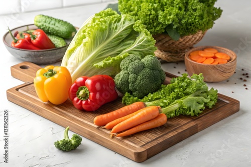 Vibrant Freshness: Assorted Organic Vegetables for a Healthy Food Background