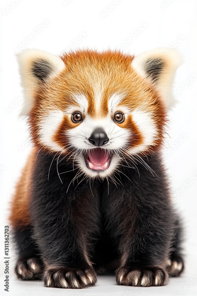 red panda with its mouth open red panda with its mouth open