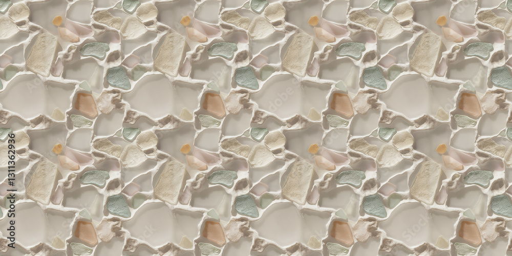 Obraz premium frosted white and soft translucent random pattern mosaic tiles