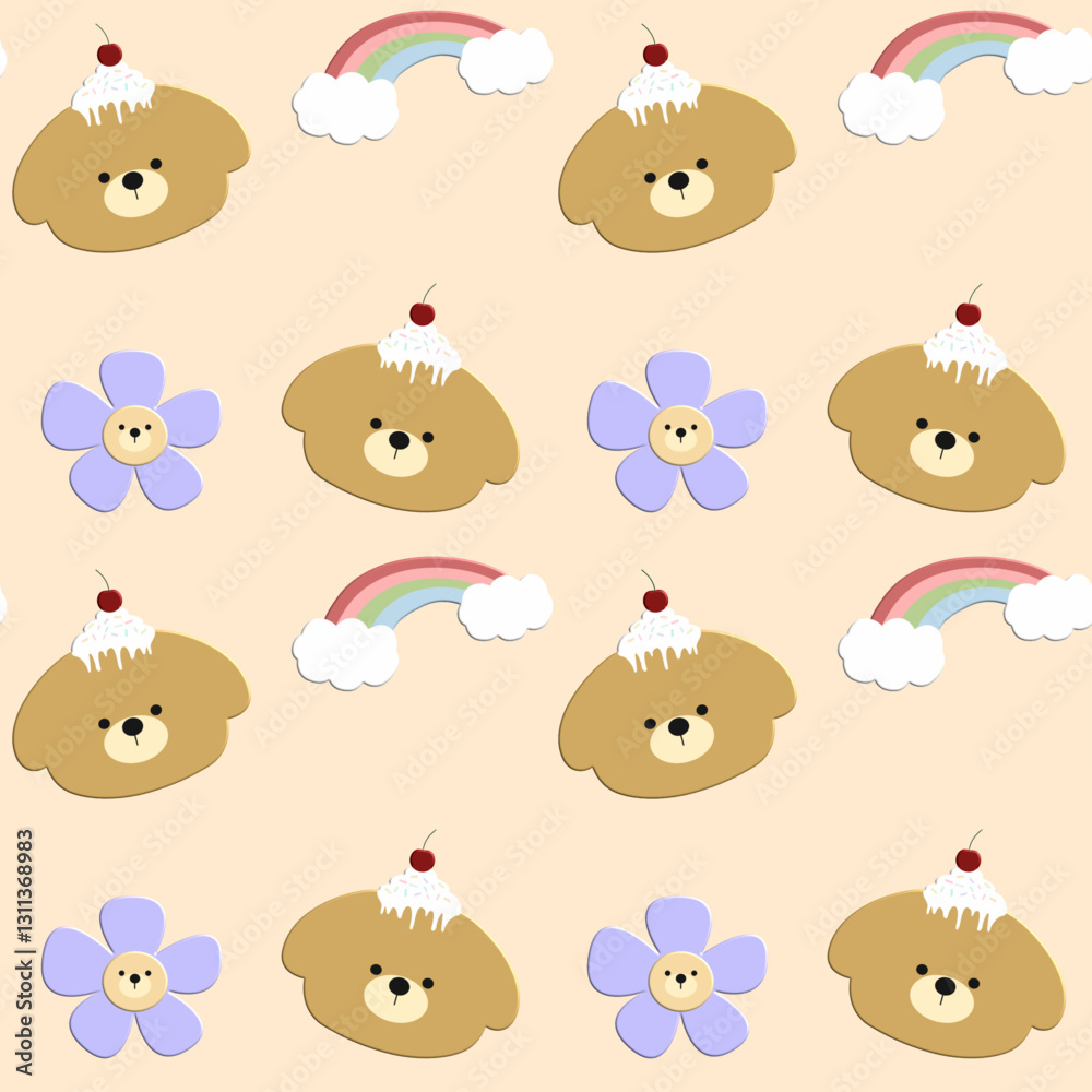 Fototapeta premium seamless pattern with teddy bears