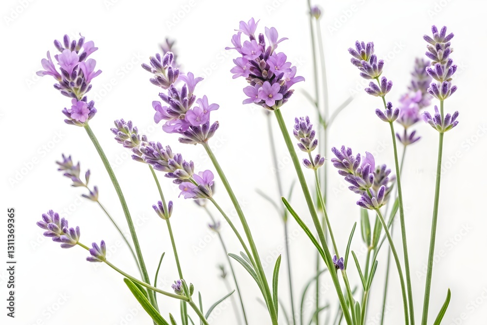 Naklejka premium Soothing Blooms: Delicate Lavender Flowers for a Serene Aesthetic