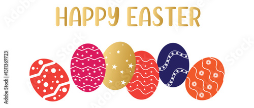 Set of easter eggs icon collection. Easter day festival on different eggs design color icons. Vector illustration.
