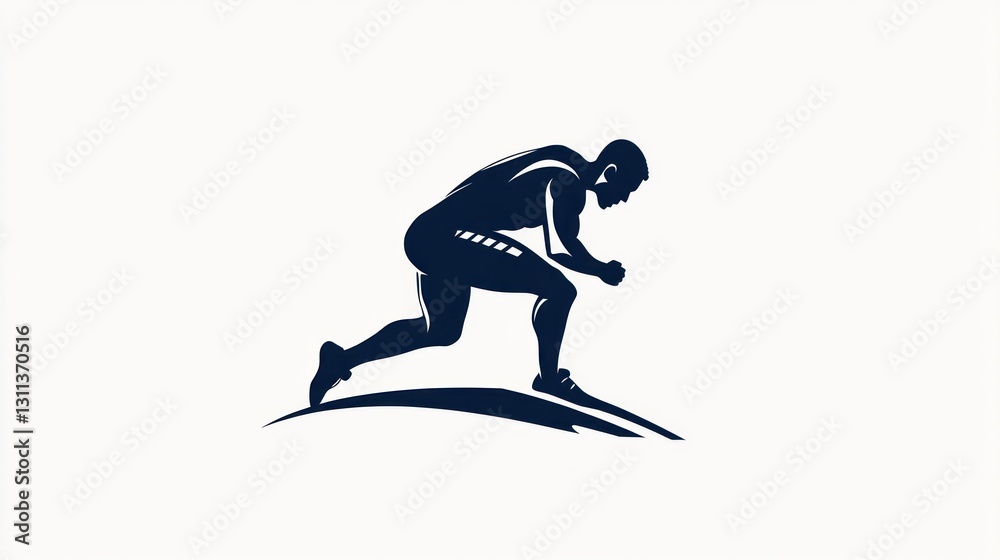 Silhouette Runner on Hill, Sport, Action, Illustration Silhouette Runner on Hill, Sport, Action, Illustration