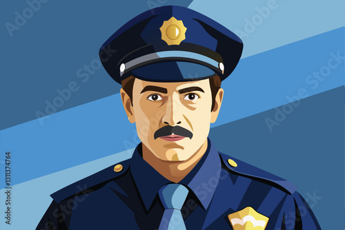 A police officer is depicted wearing a uniform, exuding professionalism and dedication to law enforcement, Policeman