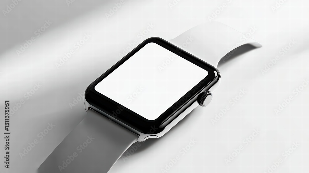Modern Tech Accessory: A sleek, square-faced watch with a comfortable strap showcases innovation, featuring a bright, adjustable display. Modern Tech Accessory: A sleek, square-faced watch with a comfortable strap showcases innovation, featuring a bright, adjustable display.