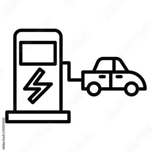 Electric Vehicle Charging Icon