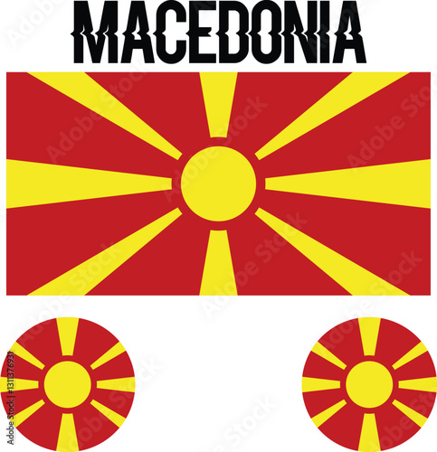 National North Macedonia flag. North Macedonia flag icon. illustration vector of North Macedonia flag. official colors and proportion correctly. EPS10