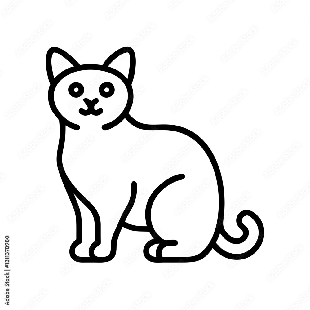 ragdoll-cat icon in a sitting pose against a minimalistic background, black outline, modern design ragdoll-cat icon in a sitting pose against a minimalistic background, black outline, modern design