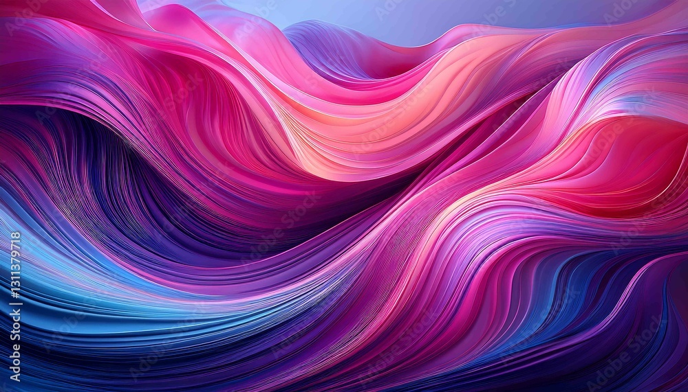 Obraz premium Purple and pink abstract background with flowing waves and soft light effects