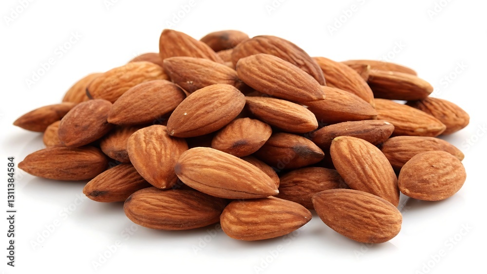 Pile of Whole Almonds with Smooth, Slightly Ridged Texture Pile of Whole Almonds with Smooth, Slightly Ridged Texture