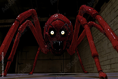 Menacing Arachnid Terror: A Graphic Rendition of a Frightening Spider