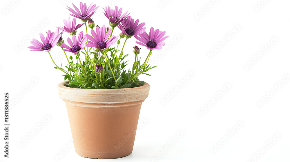 Obraz premium A small pink flower pot with a single pink flower in it