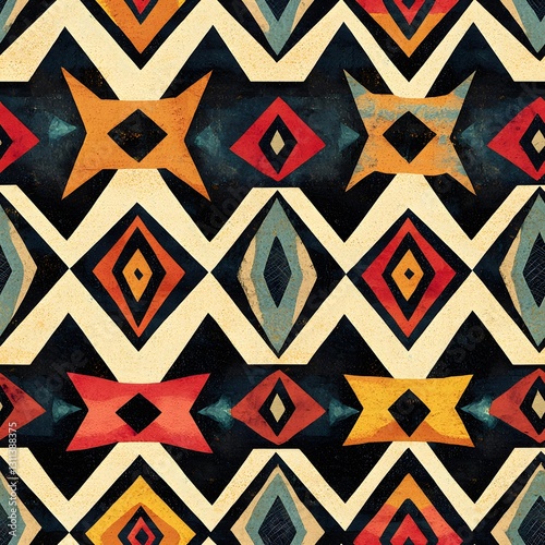 Wallpaper Mural geometric tribal pattern design Torontodigital.ca