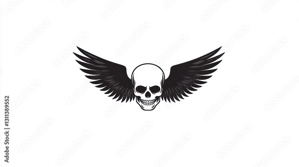 Naklejka premium Skull with Wings Graphic Design (1)