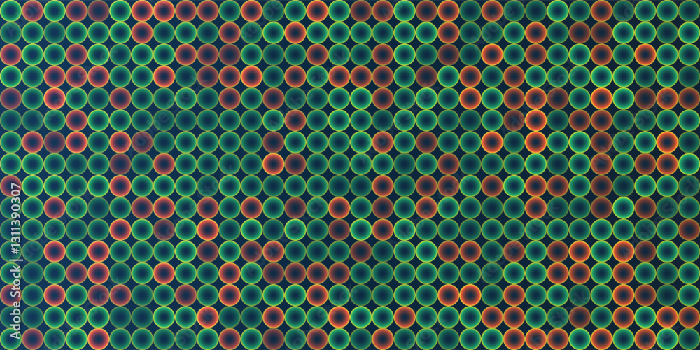 Dark Abstract Partially Faded Spotted Pattern, Circular Gradient Shapes, Spots with Randomly Changing Colors of Brown and Green - Geometric Mosaic Texture, Vector Background Design