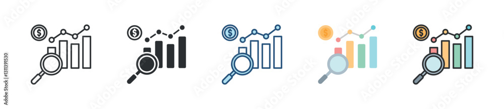 Market Analysis Icon Set Multiple Style Collection Market Analysis Icon Set Multiple Style Collection