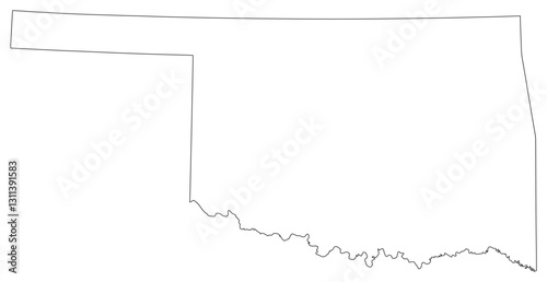 Oklahoma state outline map in black color