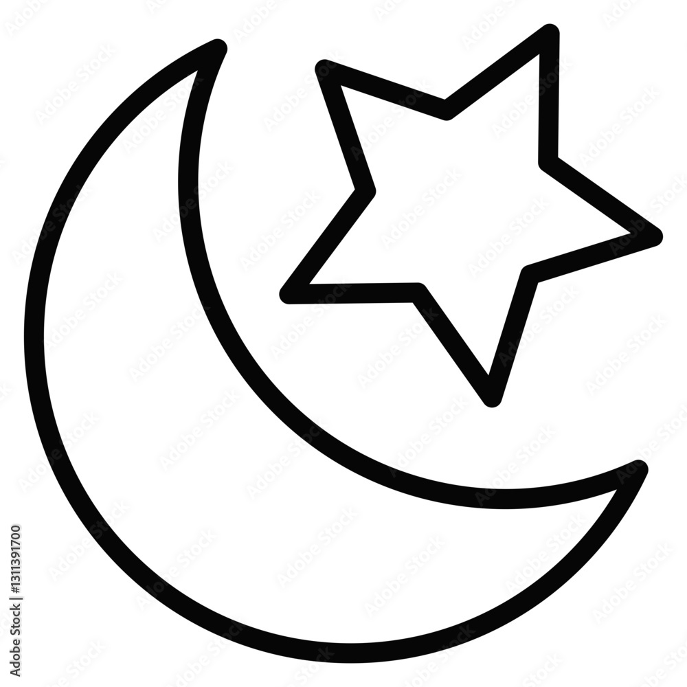 Star and Crescent Icon Star and Crescent Icon