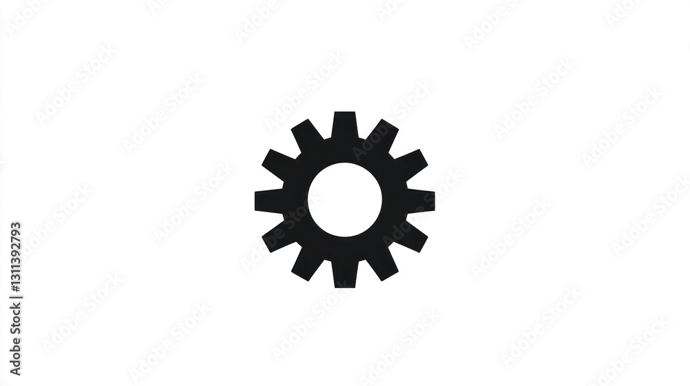 Simple gear icon on white background. Possible use Website design element Simple gear icon on white background. Possible use Website design element