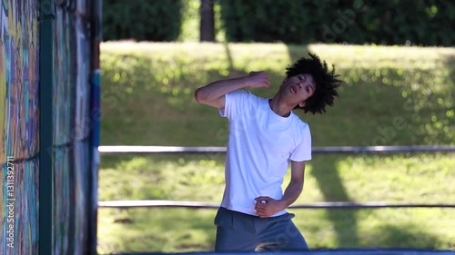 young man dancing on the street urban dance