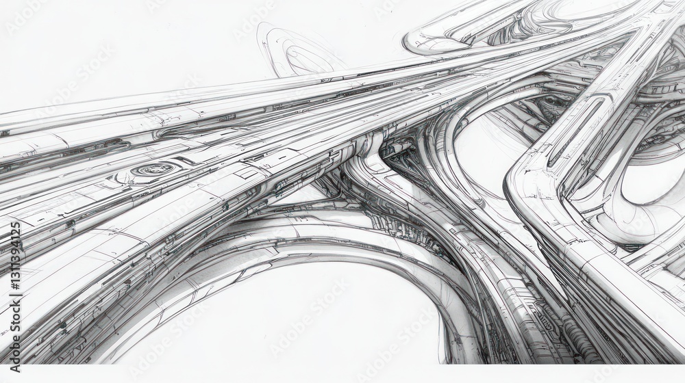 Obraz premium Futuristic Abstract Architectural Design