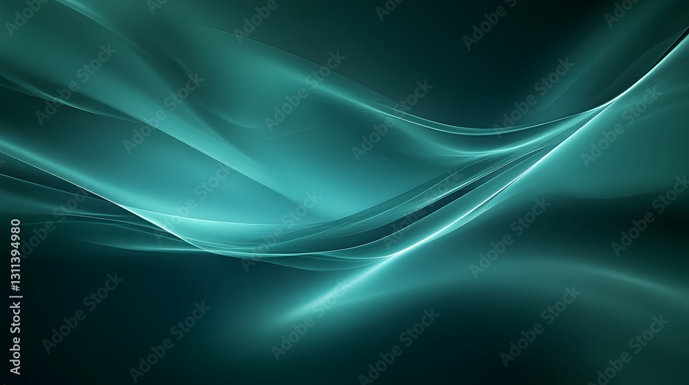 Abstract Teal Swirling Light Waves Design Abstract Teal Swirling Light Waves Design