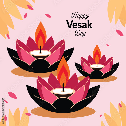 Minimalist Vesak Day Vector Design.