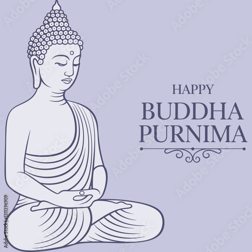 Minimalist Vesak Day Vector Design.