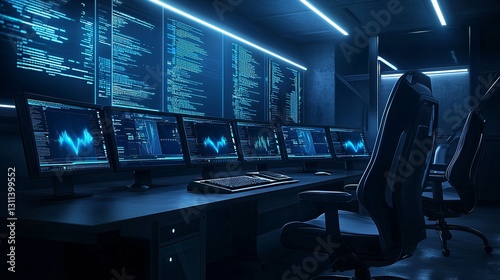 information records analysis, data visualization panels, advanced algorithm design, sci-fi control room, glowing infographics, immersive depth, cutting-edge analytics tools, modern data flow concept,