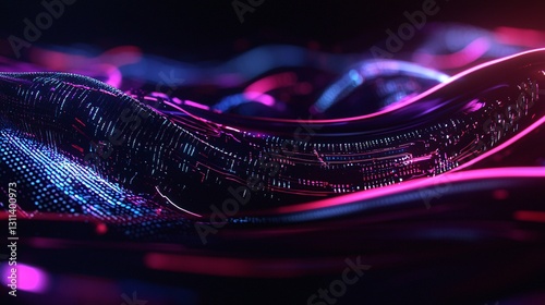information records processing, dynamic system flow, glowing streams of data, synchronized AI themes, holographic effects, abstract digital streams, vibrant lighting tones, smooth textures,