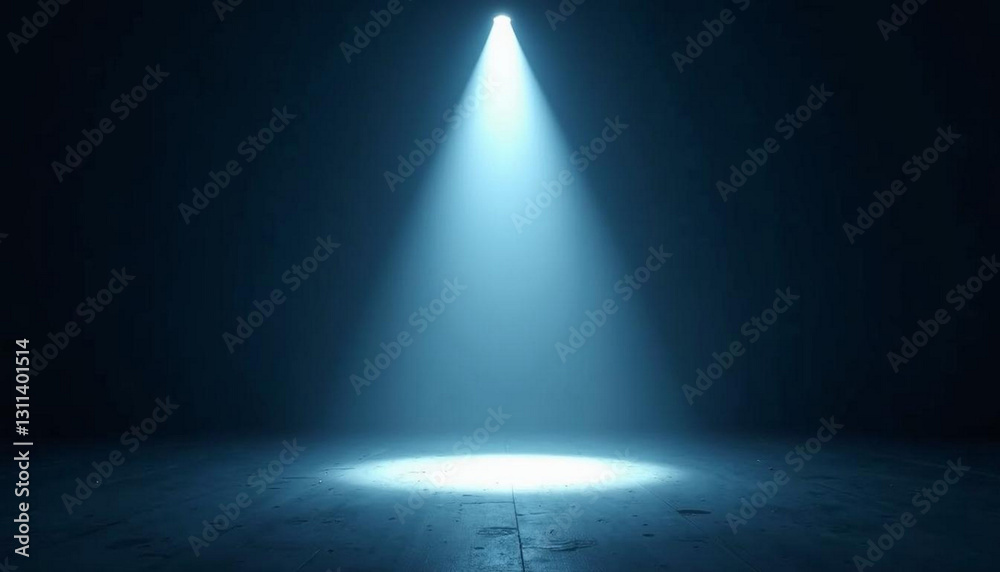 Obraz premium Beam of Light Shining Down in a Dark Room Interior